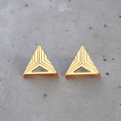 Driehoek oorbellen goud