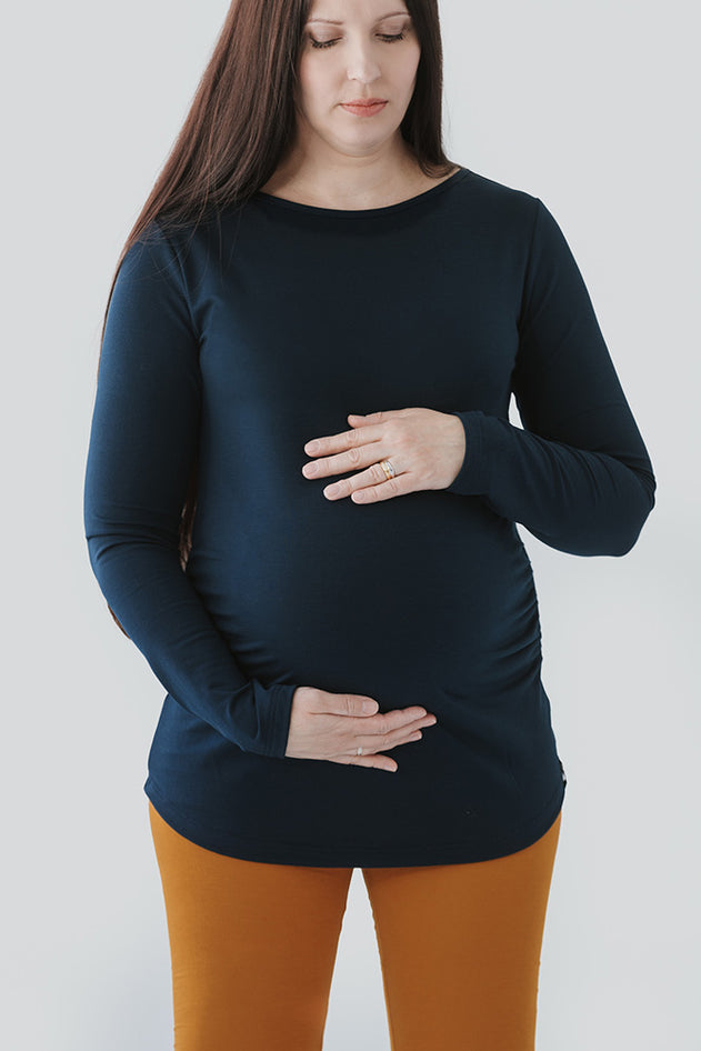 Zwangerschapsshirt donkerblauw