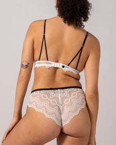 Lace Cheeky White/Black