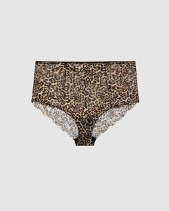 Lace Highwaist Briefs Gold Leopard