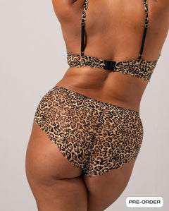 Lace Highwaist Briefs Gold Leopard