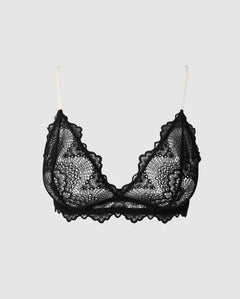 Lace Triangle Bralette Black/White