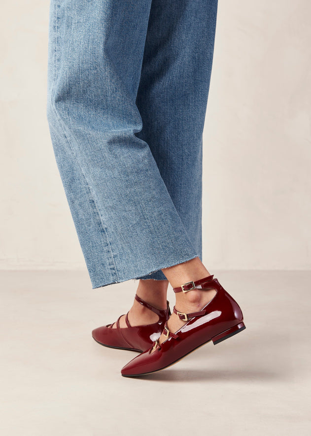 Luke Leather Ballet Flats  Onix Wine Burgundy