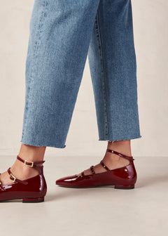 Luke Leather Ballet Flats  Onix Wine Burgundy