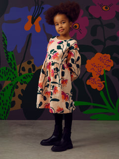 Perzik Botania mousseline jurk voor kinderen