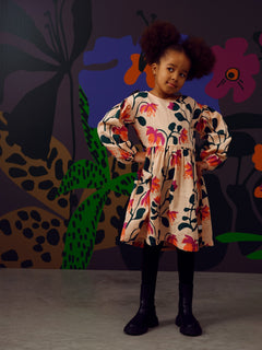 Perzik Botania mousseline jurk voor kinderen