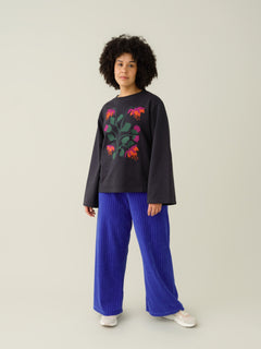 Dames's Botania geborduurd sweatshirt Zwart