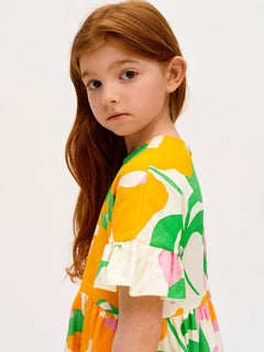 Kids' Lively Muslin Dress Orange