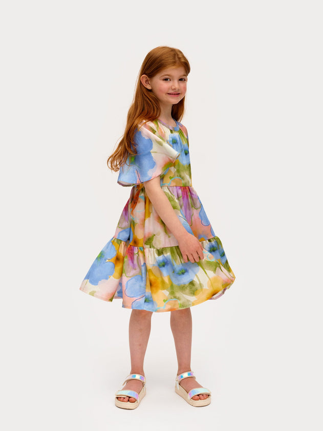 Kids' Bouquet Dress Yellow/Blue