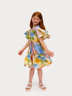 Bouquet Kid's Dress Yellow/Blue