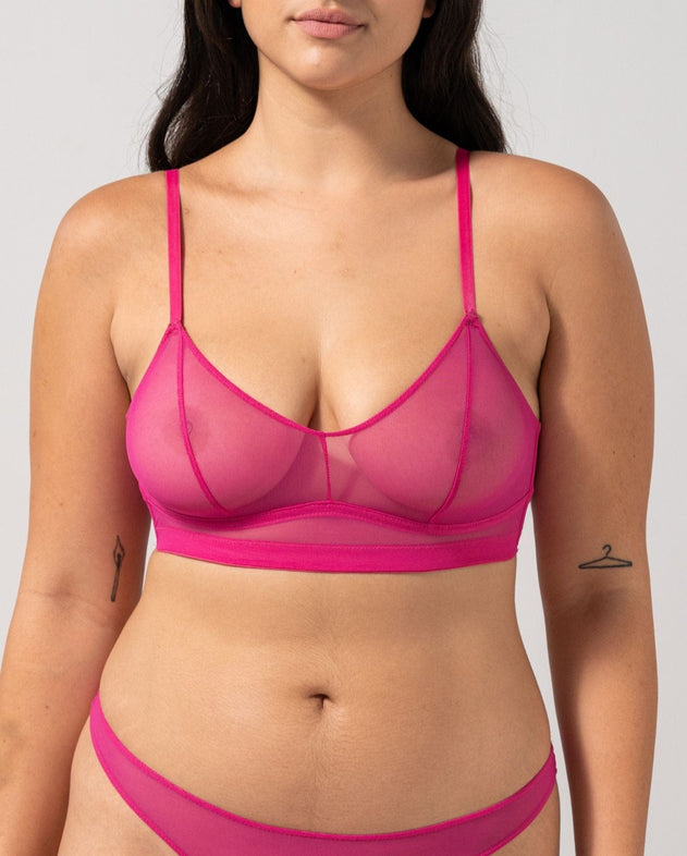 Mesh Balconette Hot Pink