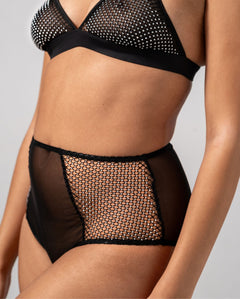 Mesh Highwaist Briefs Black/Silver