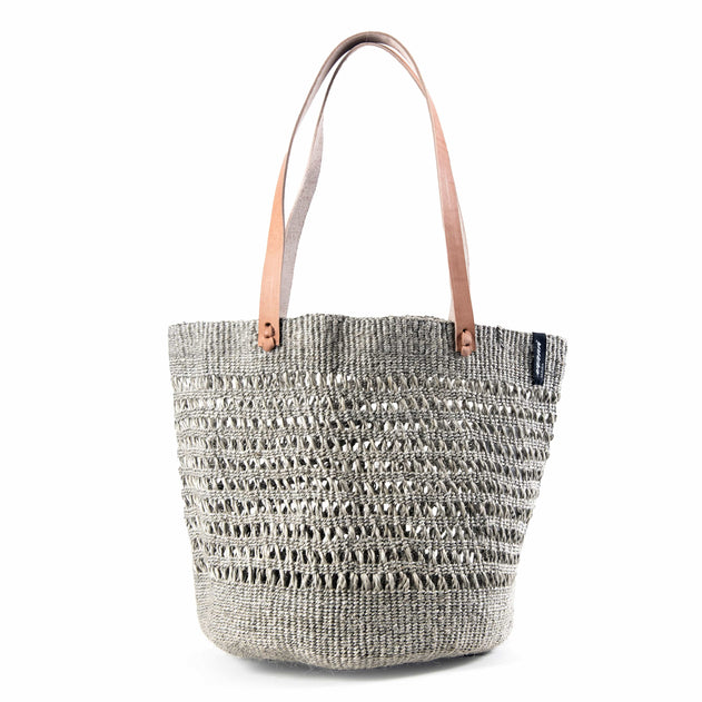 Kiondo Shopper Basket Light Grey Open Weave L