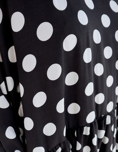 Flirterige jurk met puff mouwen polka dots