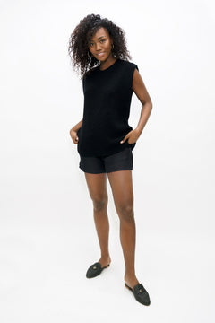 Napoli Nap - High Neck gebreide top - Black -Xs