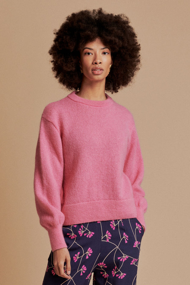 Mohair jumper roze