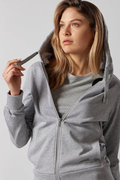 Women's Set With Zippered Hoodie And Joggers Grey