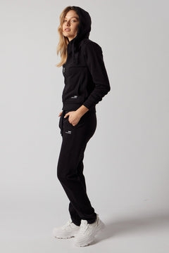 Women's Set With Zippered Hoodie And Joggers Black