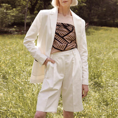 Swipe Pleated Linen Mix Shorts