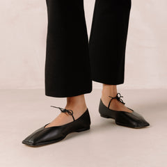 Sway Leather Ballet Flats Black