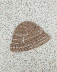 Raštų Alpaca Wool Beanie Buckwheat & Off White