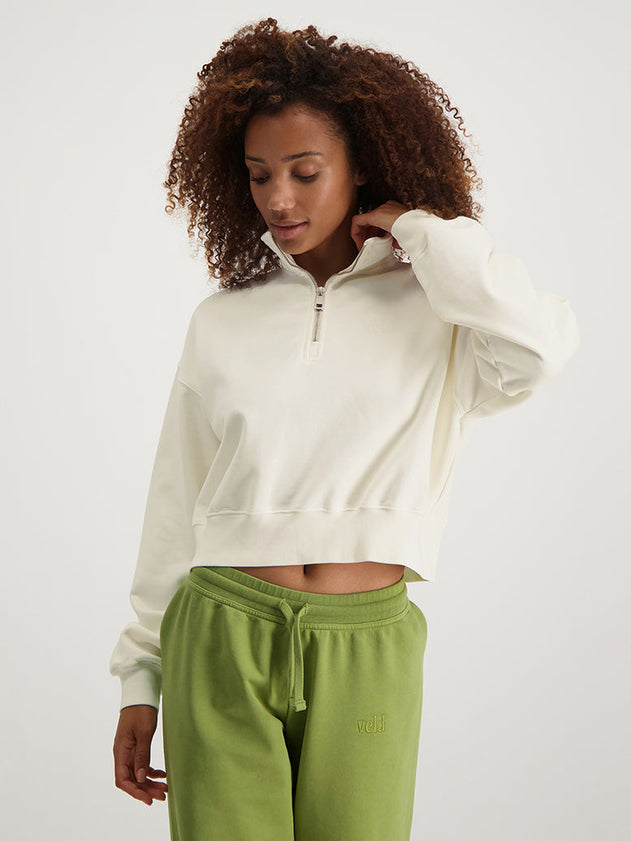 Runyon bijgesneden kwart-zip sweatshirt