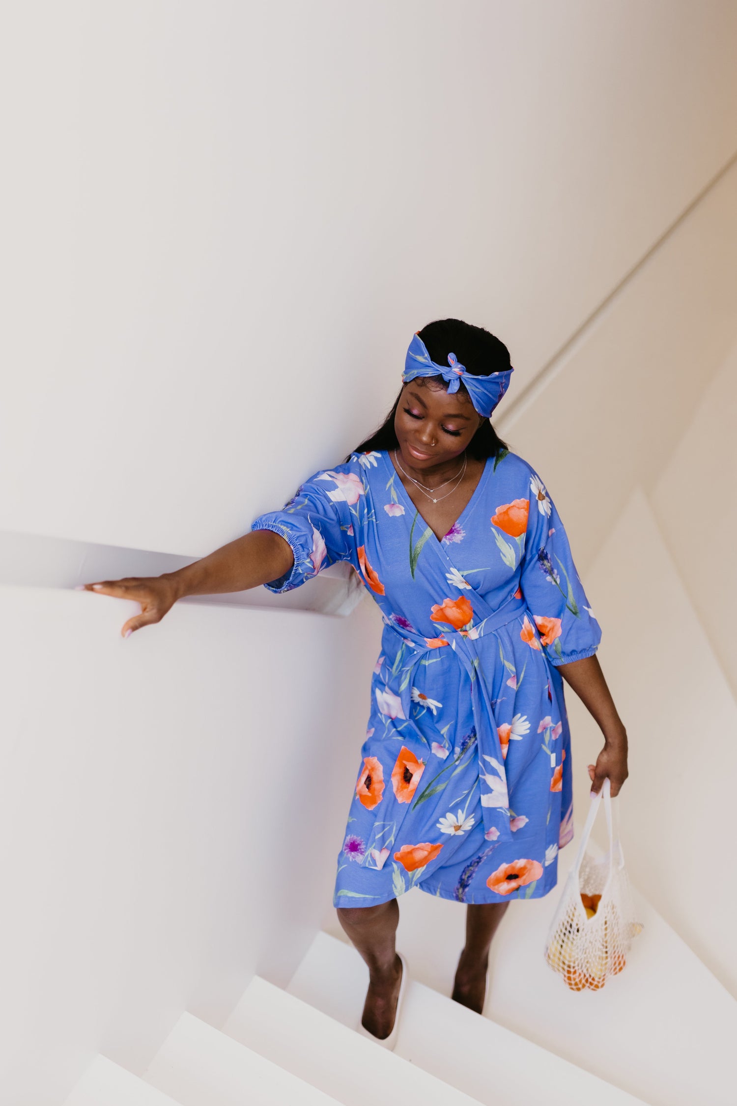 Solmu Sjaal Kukkaniitty Blauw