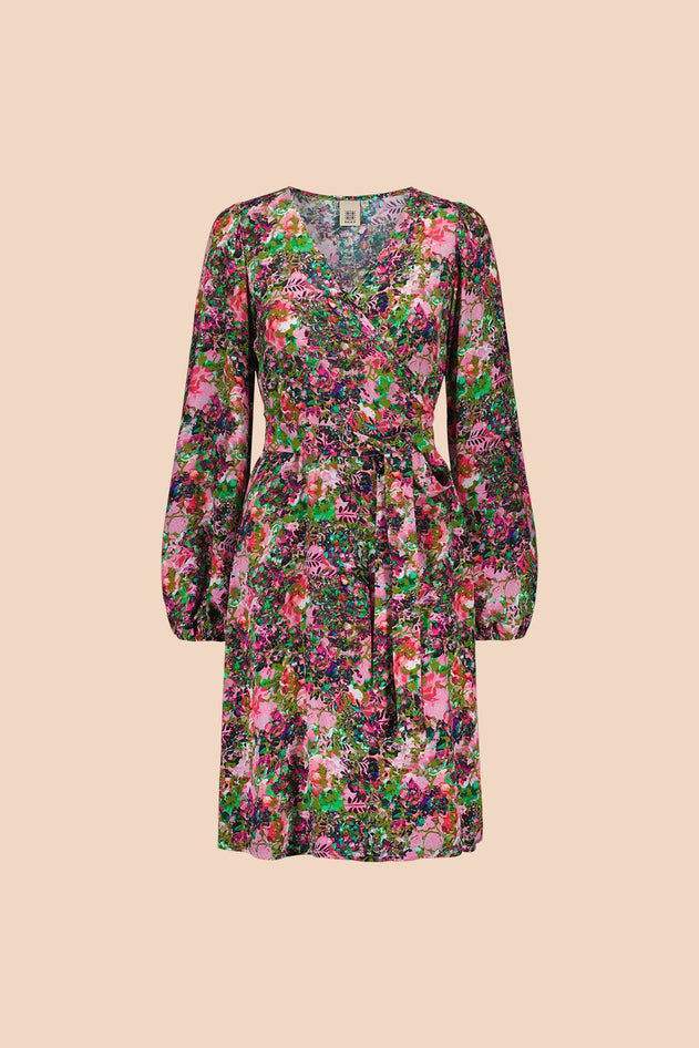 Wrap Dress Blooming Forest Bright