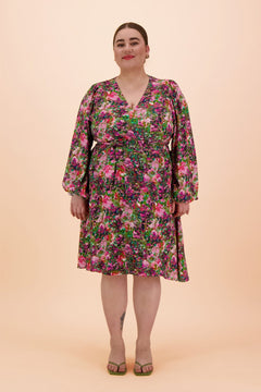 Wrap Dress Blooming Forest Bright