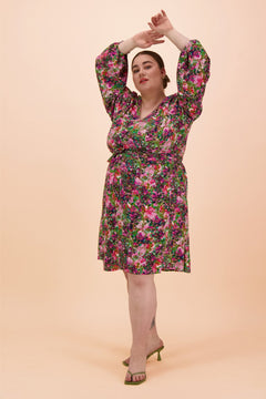 Wrap Dress Blooming Forest Bright